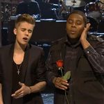 Justin Bieber chooses a surprise valentine in the monologue.
